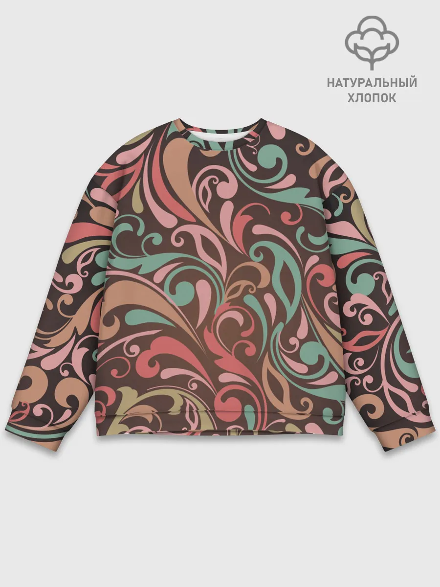 Мужской свитшот базовый / Узор хохломы