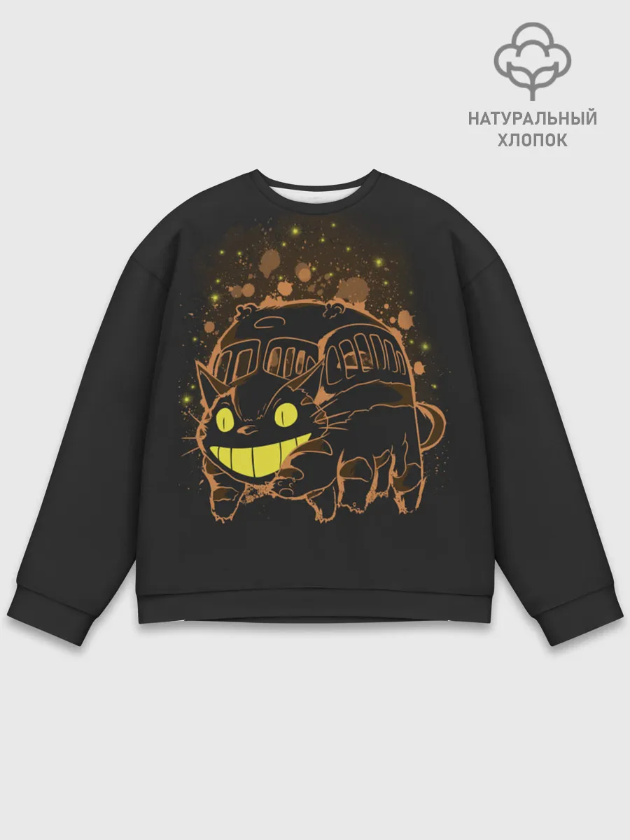 Мужской свитшот базовый / My Neighbor Totoro оранжевый кот