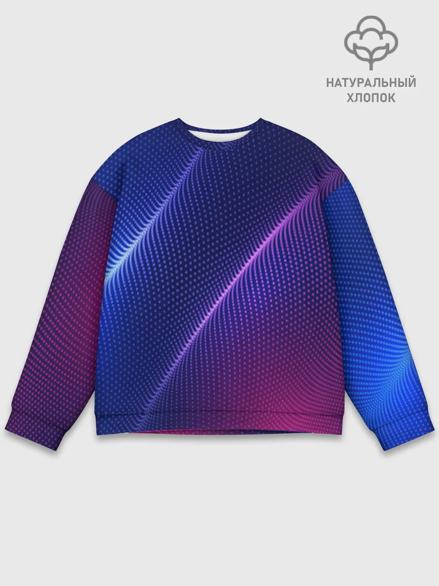 Мужской свитшот базовый / фиолетово 3d волны 2020