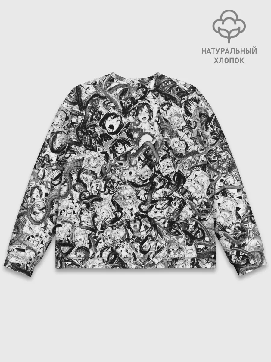 Мужской свитшот базовый / Ахегао с щупальцами