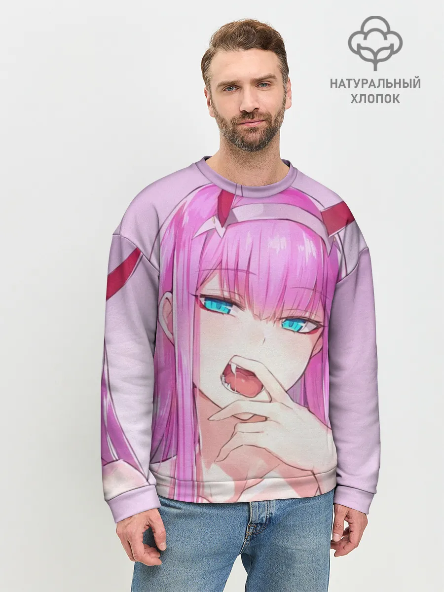 Мужской свитшот базовый / ахегао зеро ту