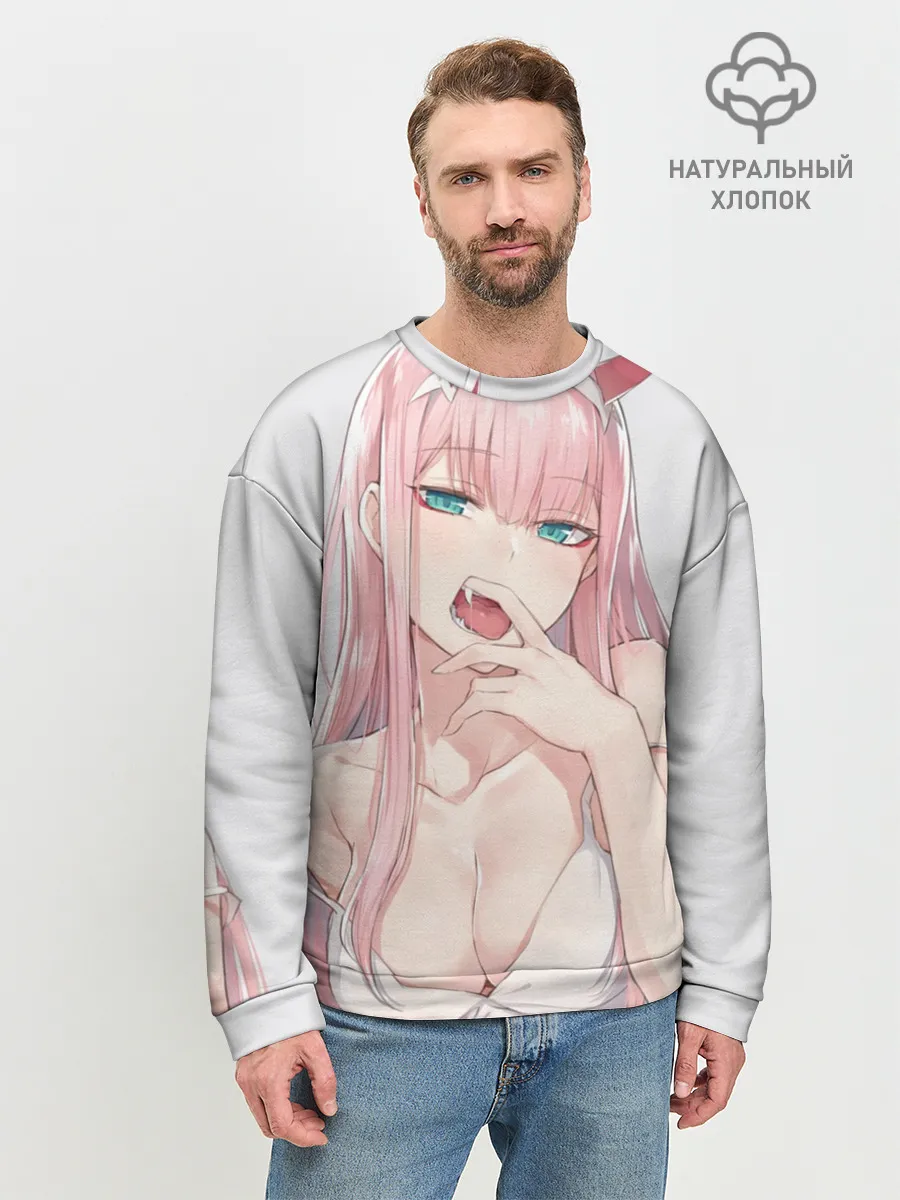 Мужской свитшот базовый / Ahegao Zero Two