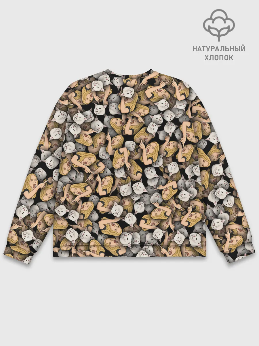 Мужской свитшот базовый / Woman Yelling at a Cat