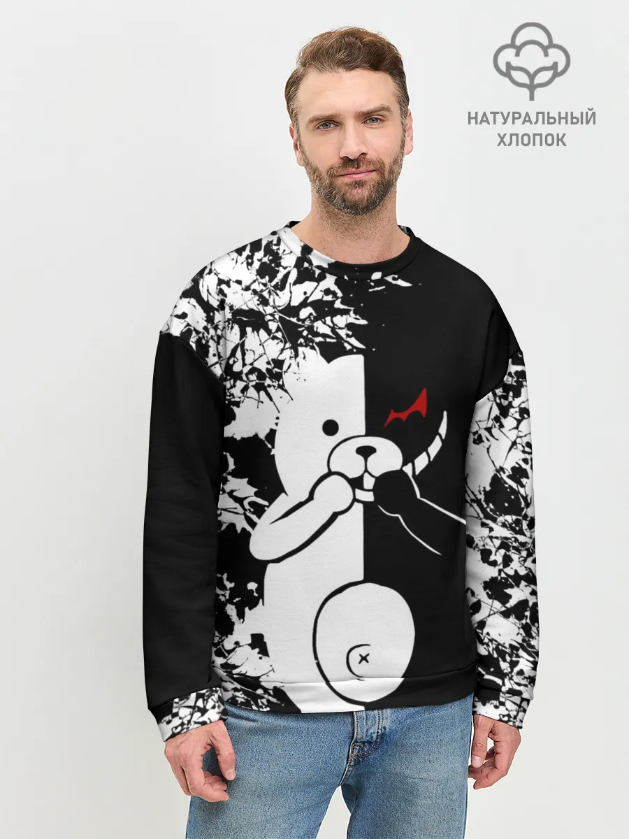 Мужской свитшот базовый / MONOKUMA держит руки