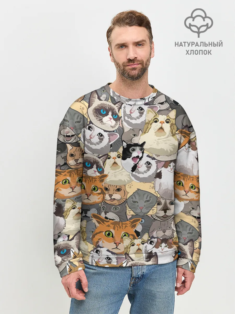 Мужской свитшот базовый / ALL CATS MEMES