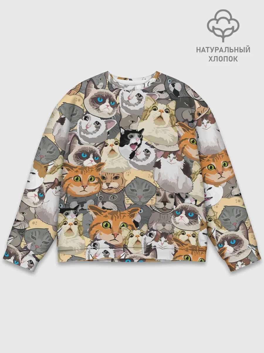 Мужской свитшот базовый / ALL CATS MEMES