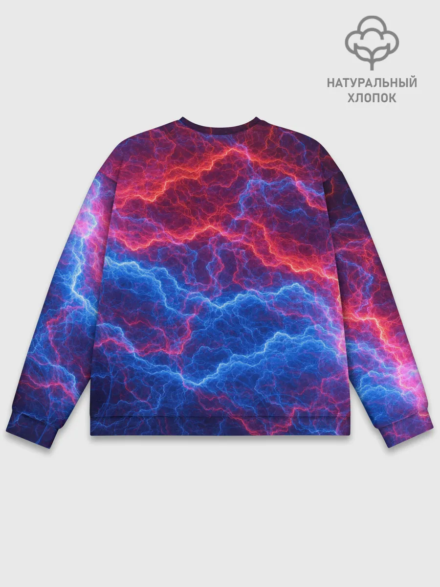 Мужской свитшот базовый / Молнии: Огонь и лед