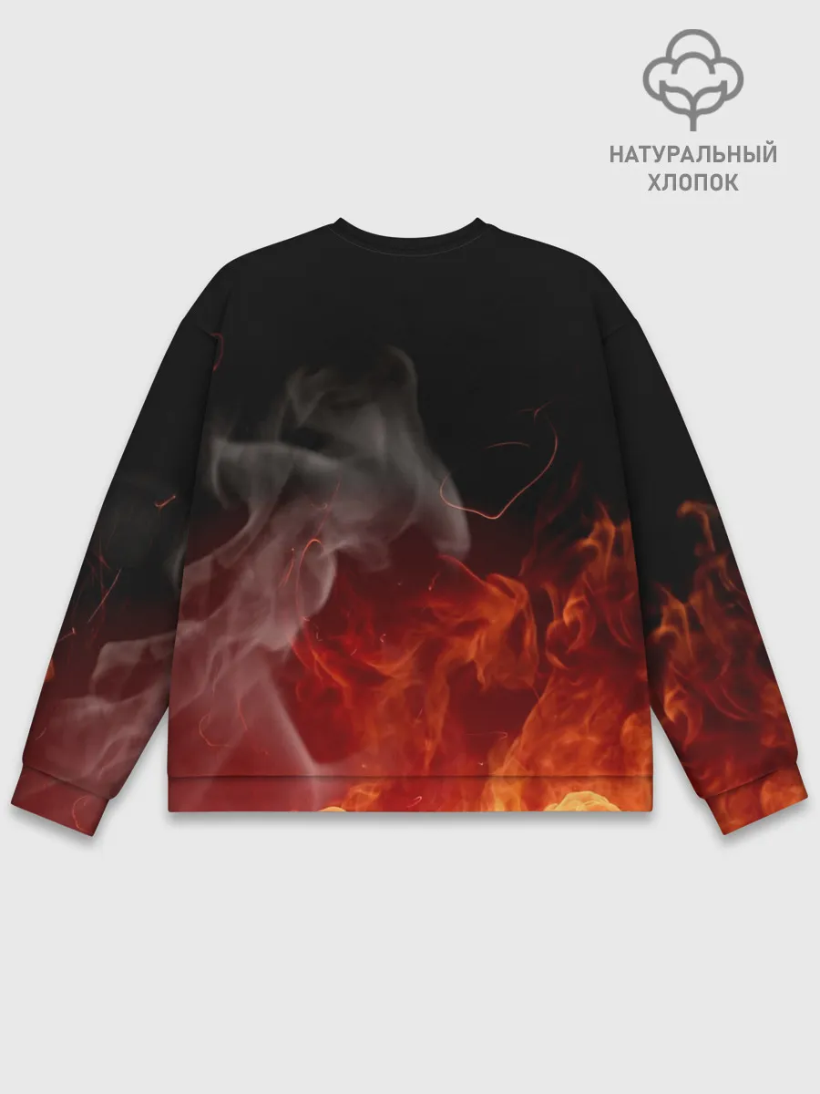 Мужской свитшот базовый / Kimetsu no Yaiba в пламени