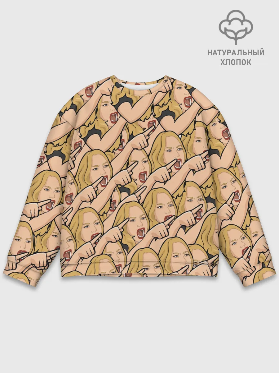 Мужской свитшот базовый / Many women yelling at Cat meme