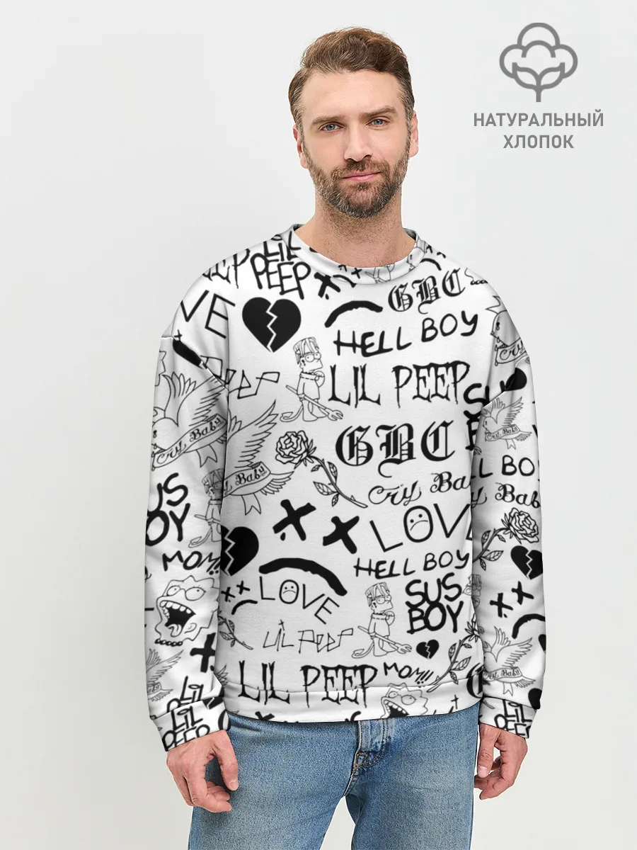 Мужской свитшот базовый / LIL PEEP | ЛИЛ ПИП LOGOBOMBING
