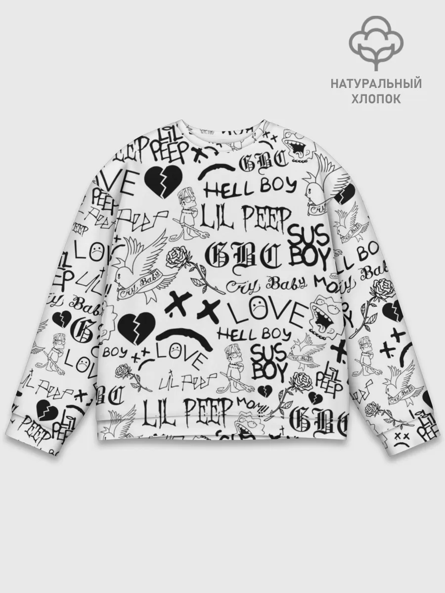 Мужской свитшот базовый / LIL PEEP | ЛИЛ ПИП LOGOBOMBING