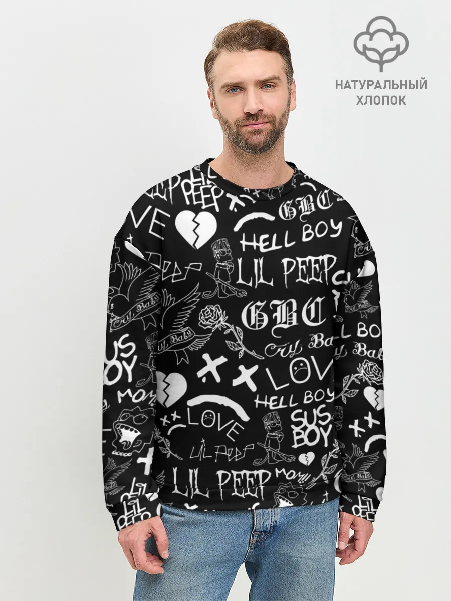 Мужской свитшот базовый / LIL PEEP LOGOBOMBING | ЛИЛ ПИП