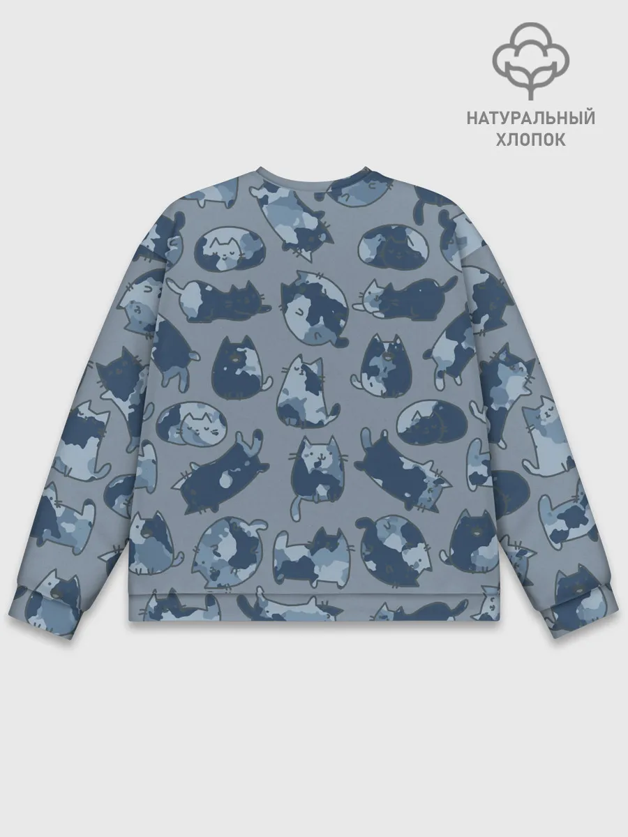 Мужской свитшот базовый / Камуфляж с котиками