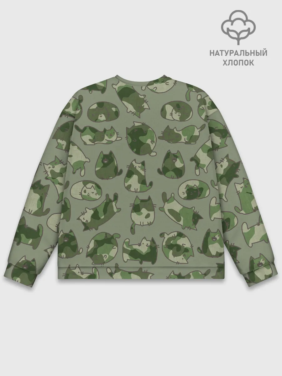 Мужской свитшот базовый / Камуфляж с котиками