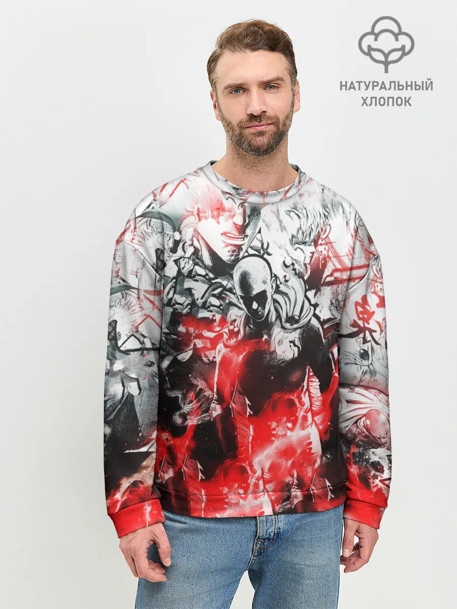 Мужской свитшот базовый / One-Punch Man Collage