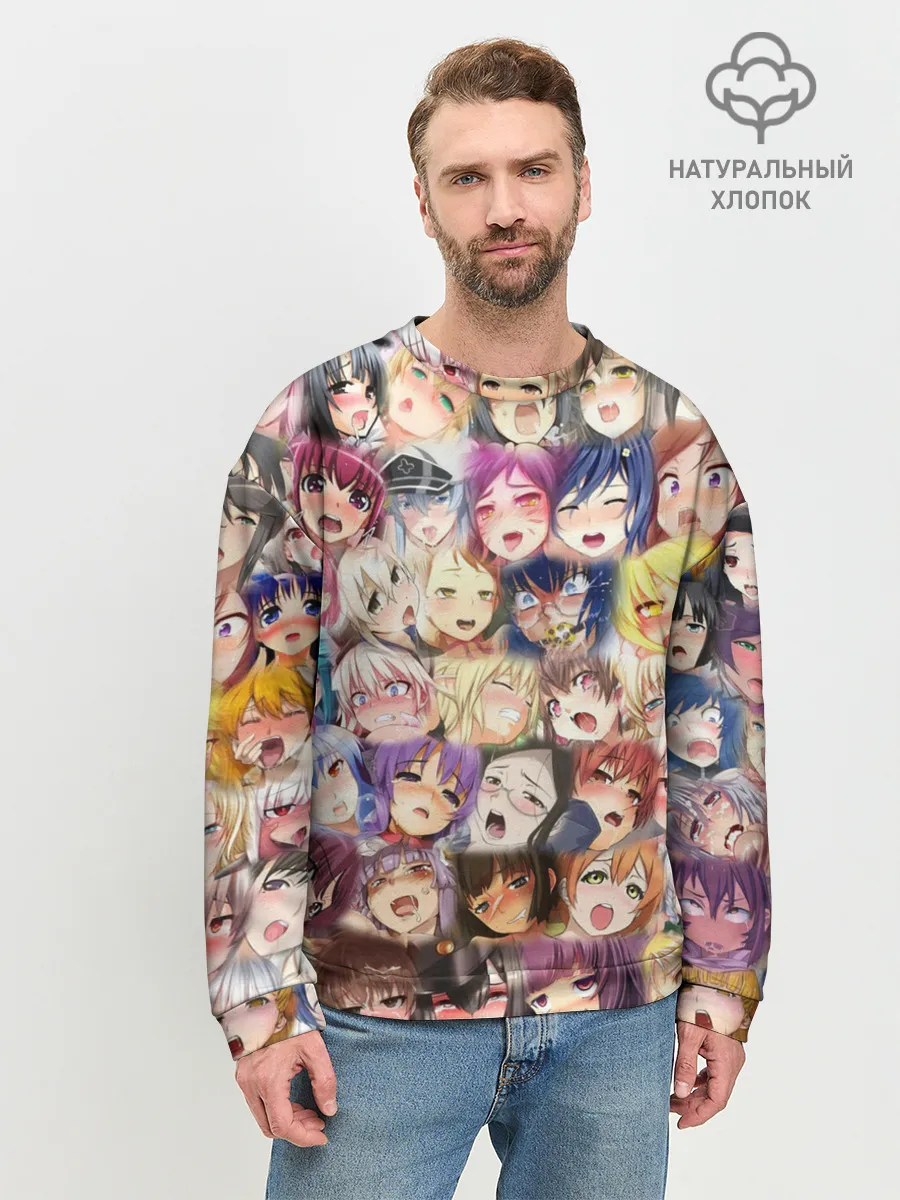 Мужской свитшот базовый / MANY FACES OF AHEGAO! color