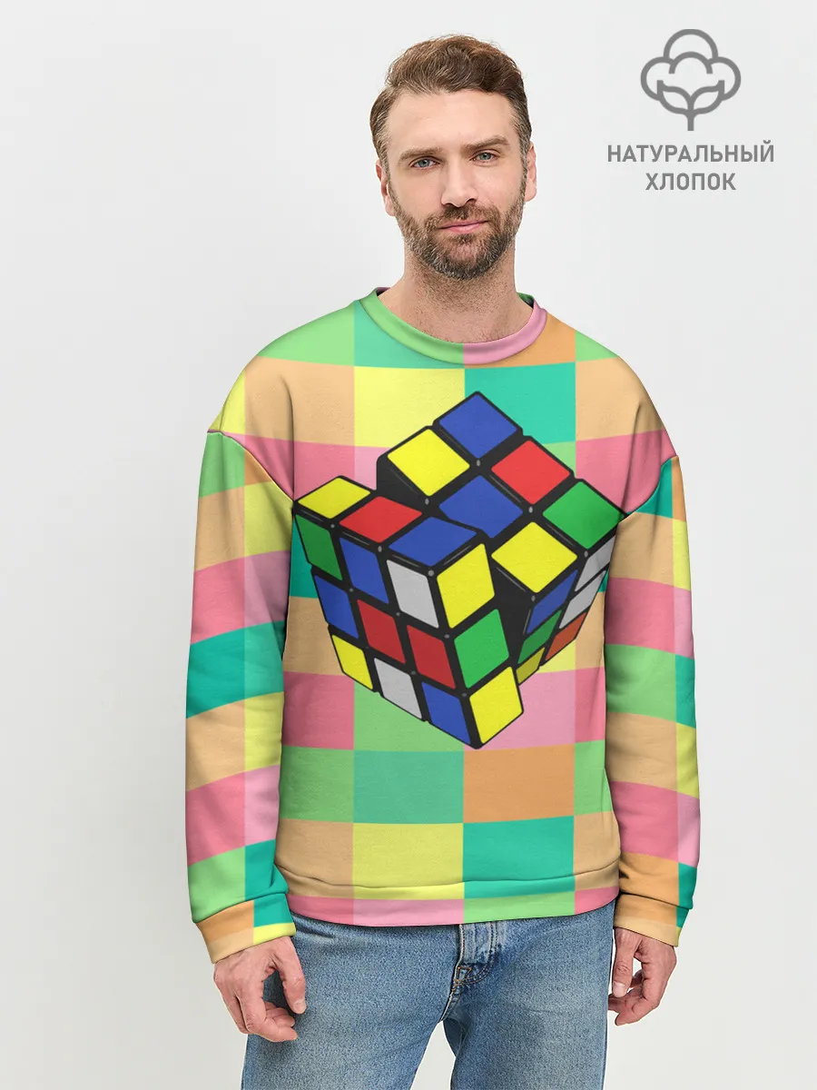 Мужской свитшот базовый / Кубик Рубика