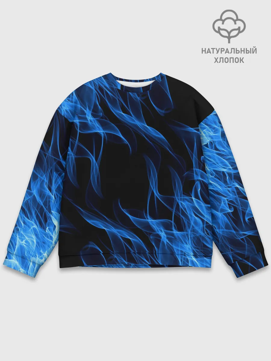 Мужской свитшот базовый / BLUE FIRE FLAME