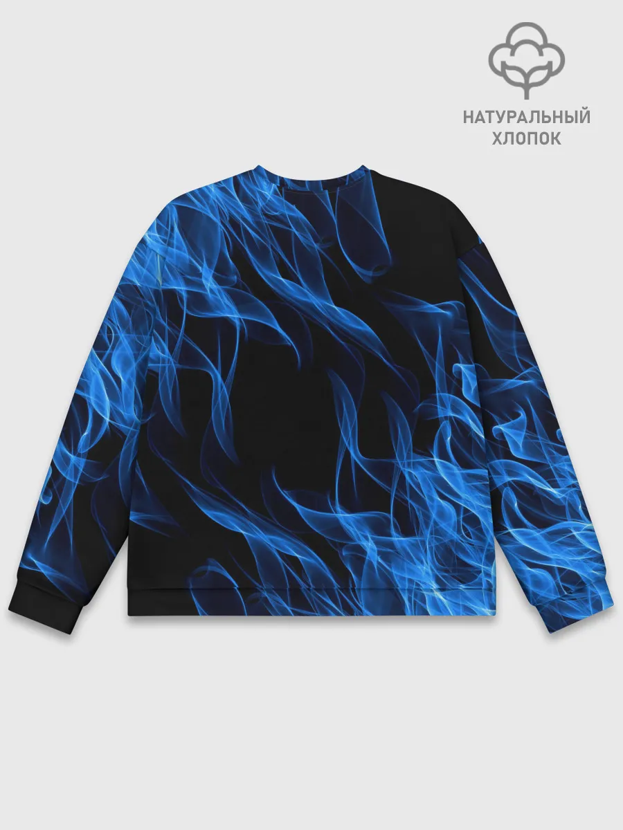 Мужской свитшот базовый / BLUE FIRE FLAME
