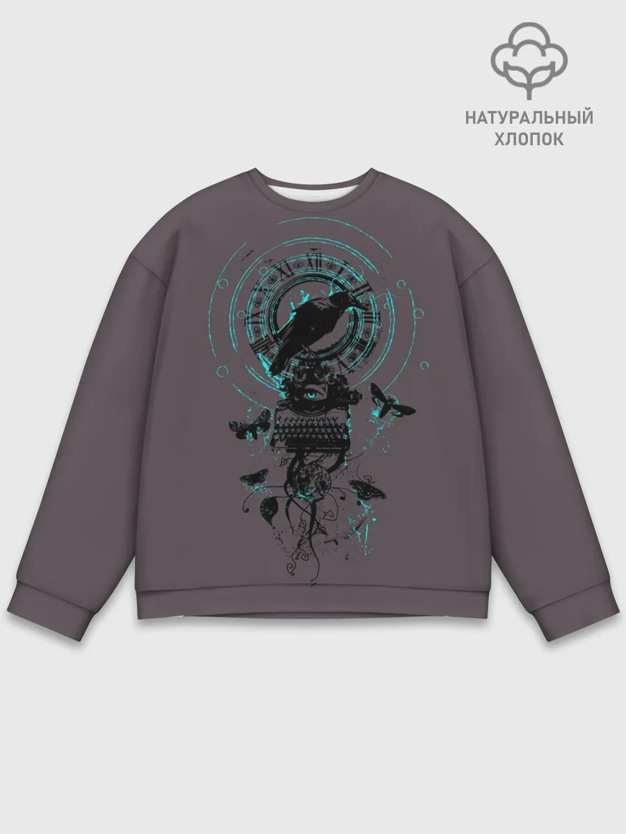 Мужской свитшот базовый / Черный ворон