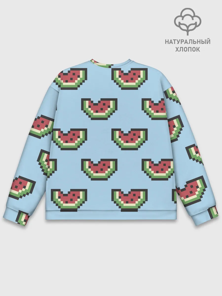 Мужской свитшот базовый / Пиксельный арбуз