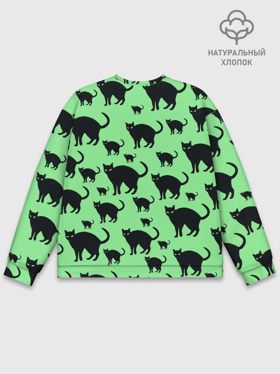 Мужской свитшот базовый / Кошки черные