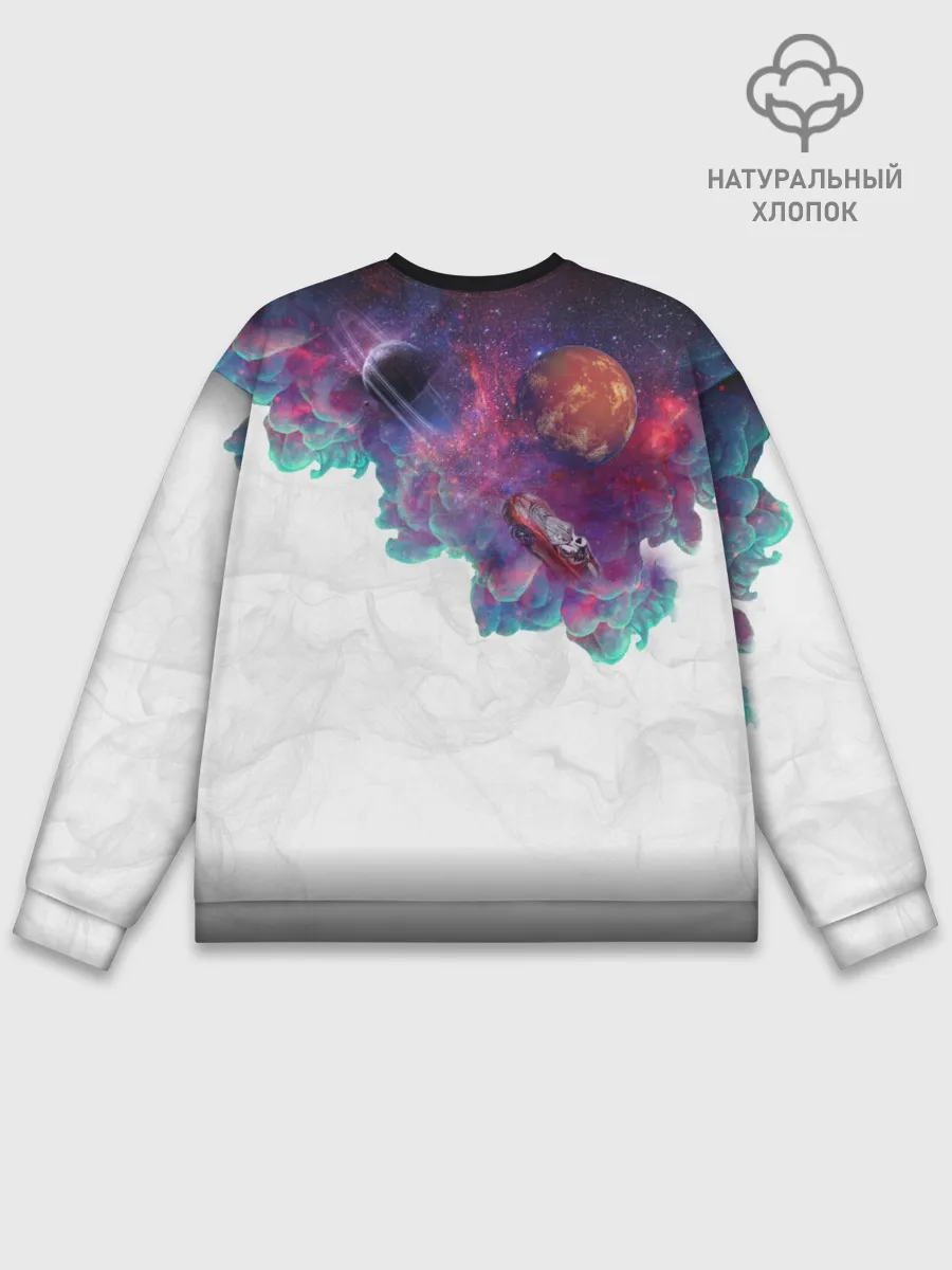 Мужской свитшот базовый / Илон Маск курит космос