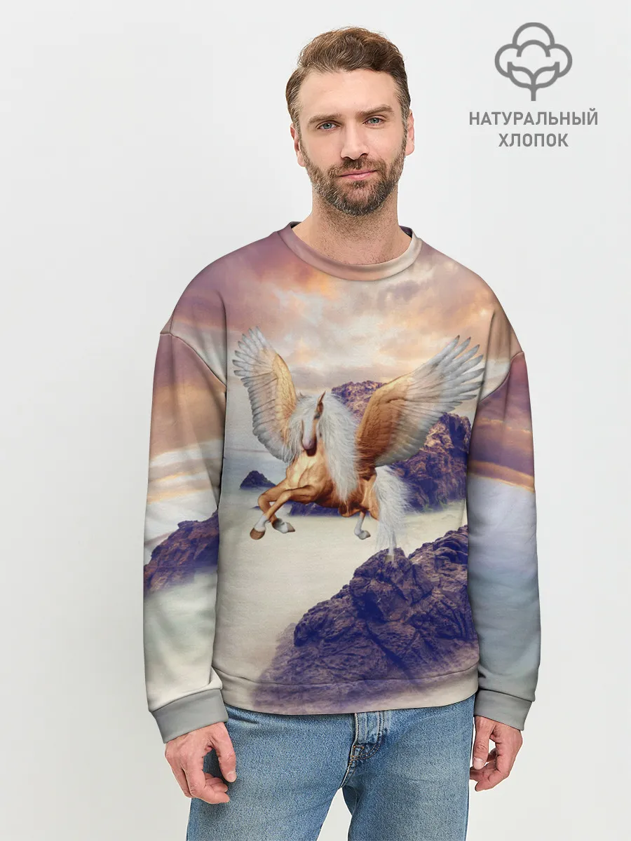 Мужской свитшот базовый / Sea Sunset Horse