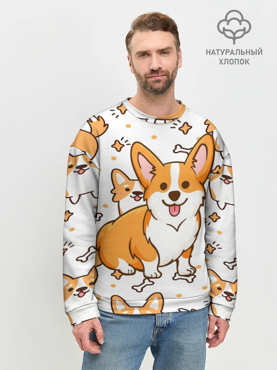 Мужской свитшот базовый / Корги