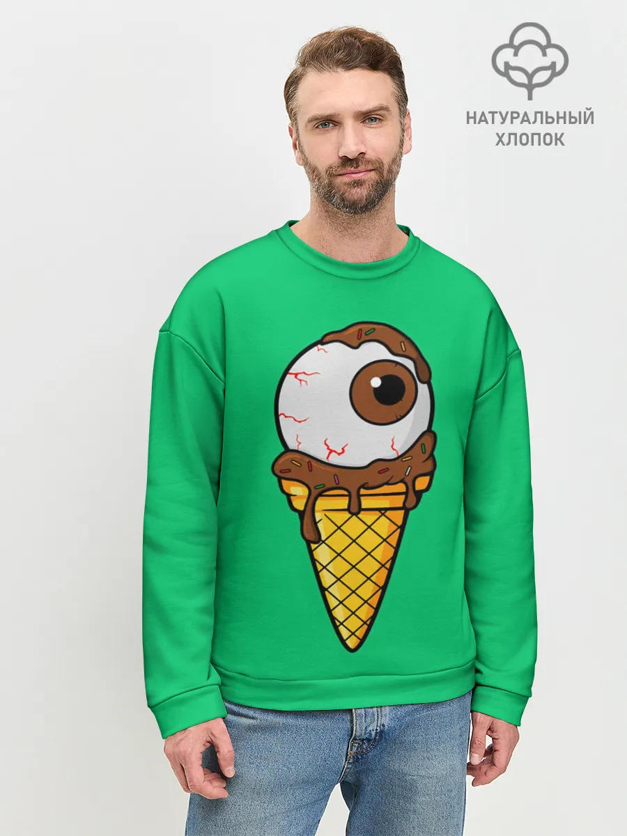 Мужской свитшот базовый / Мороженое с глазом
