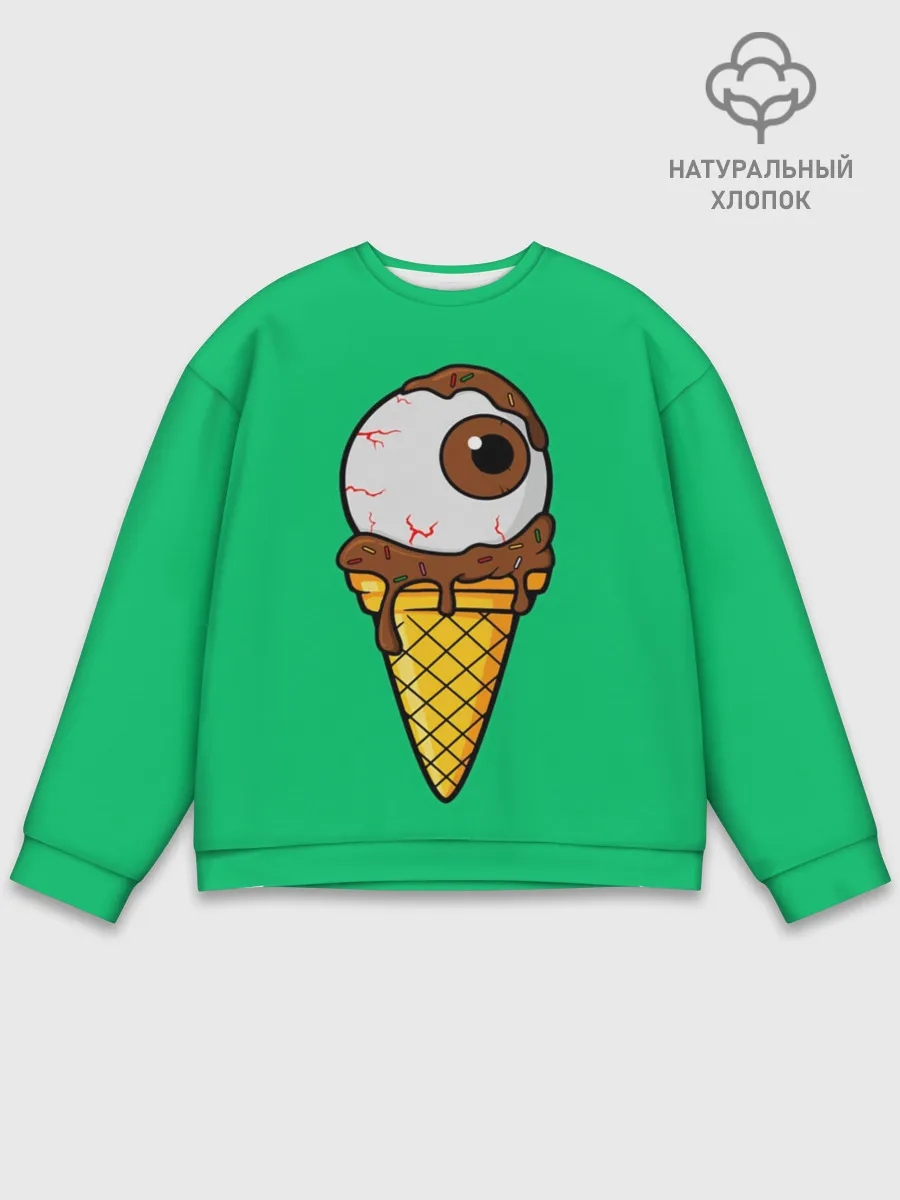 Мужской свитшот базовый / Мороженое с глазом