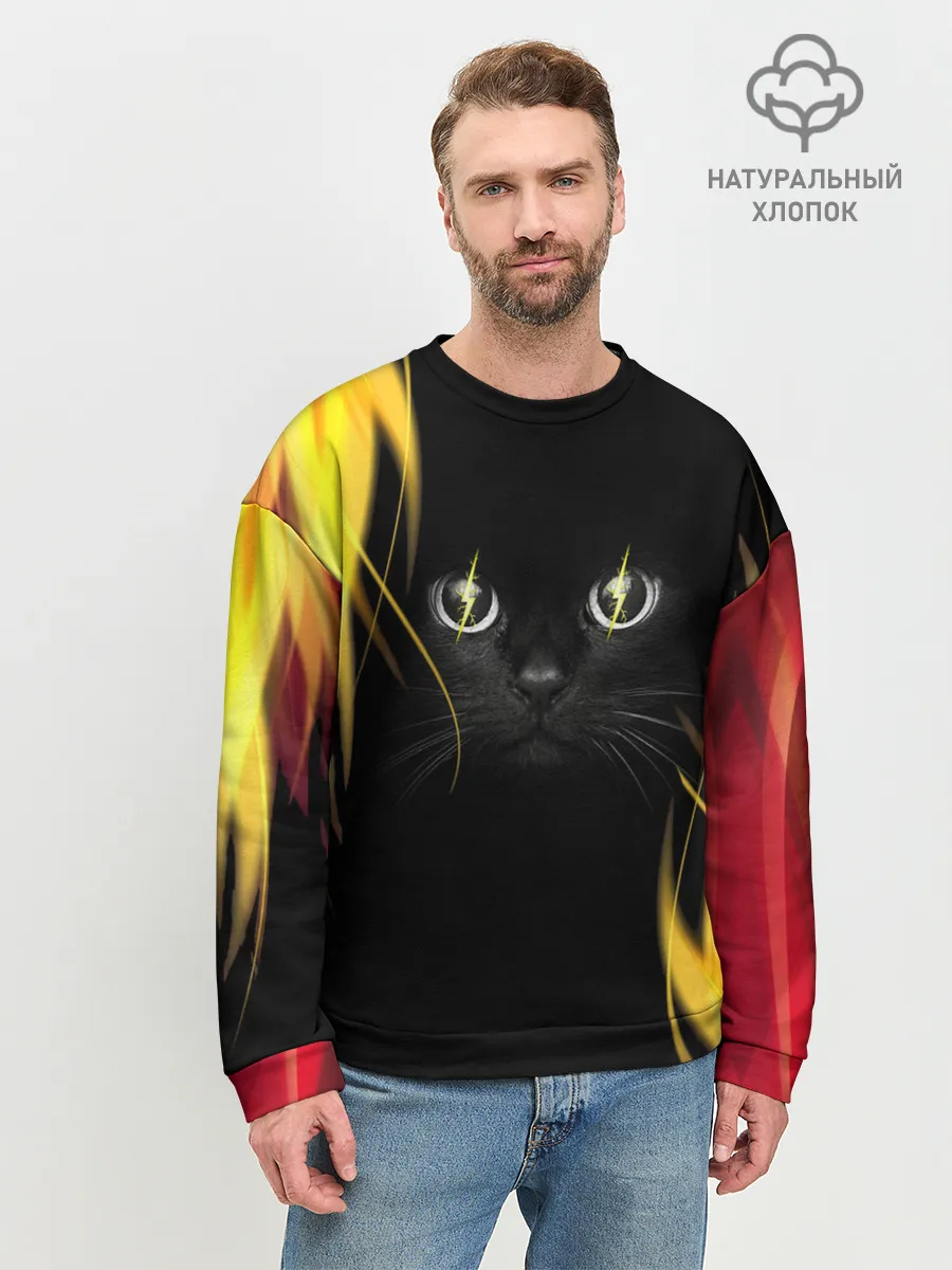 Мужской свитшот базовый / Грозовой кошак