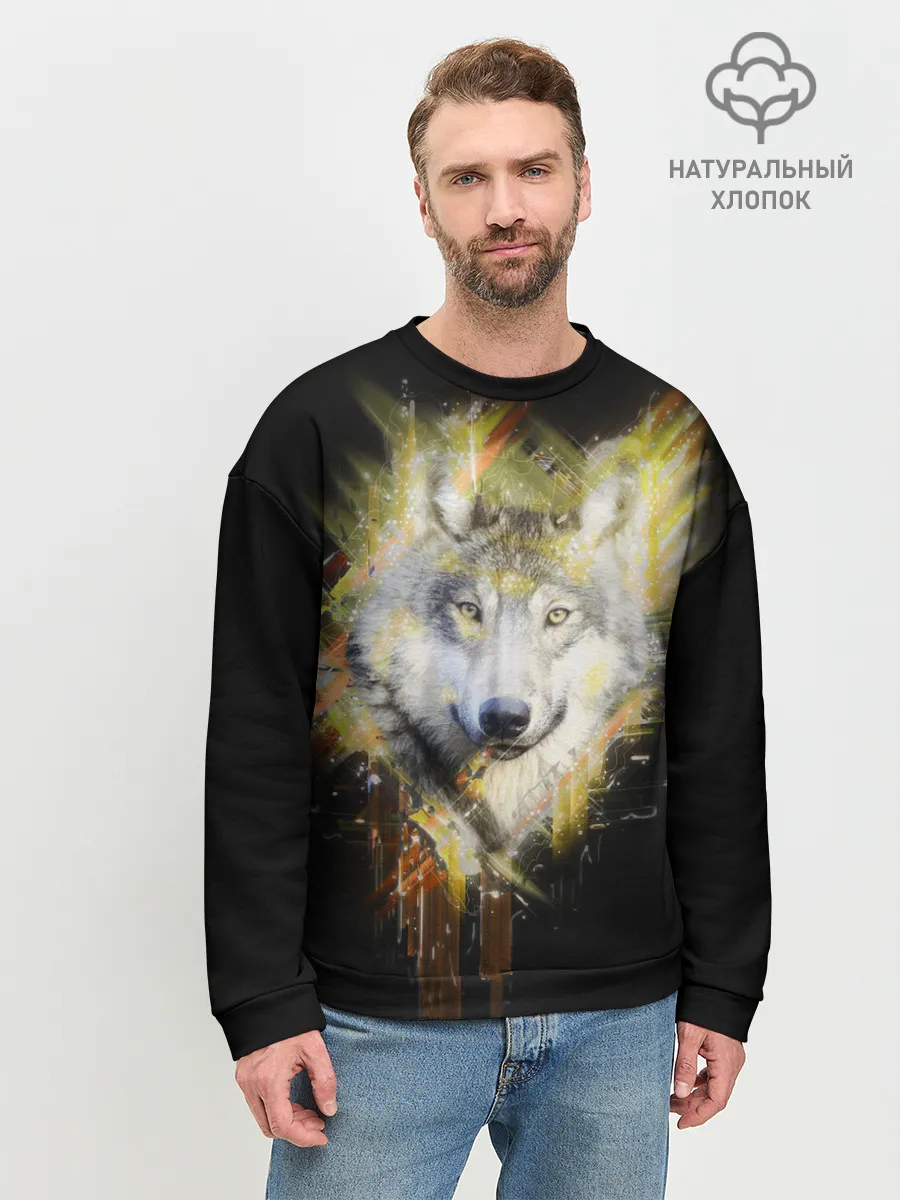 Мужской свитшот базовый / Волчий тотем