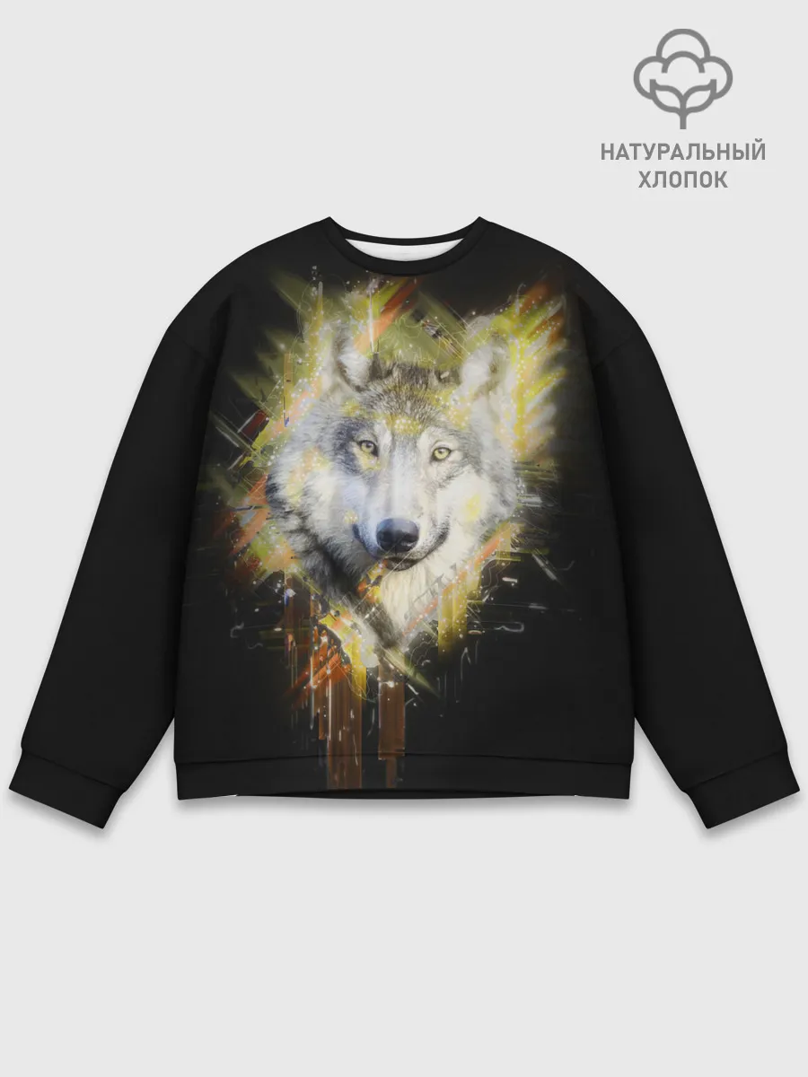 Мужской свитшот базовый / Волчий тотем