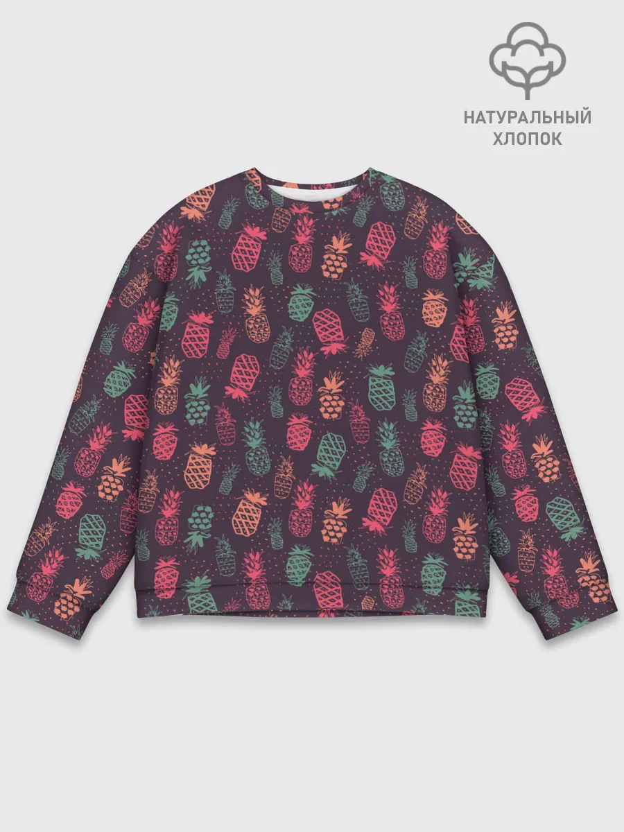 Мужской свитшот базовый / Ананасовый экспресс
