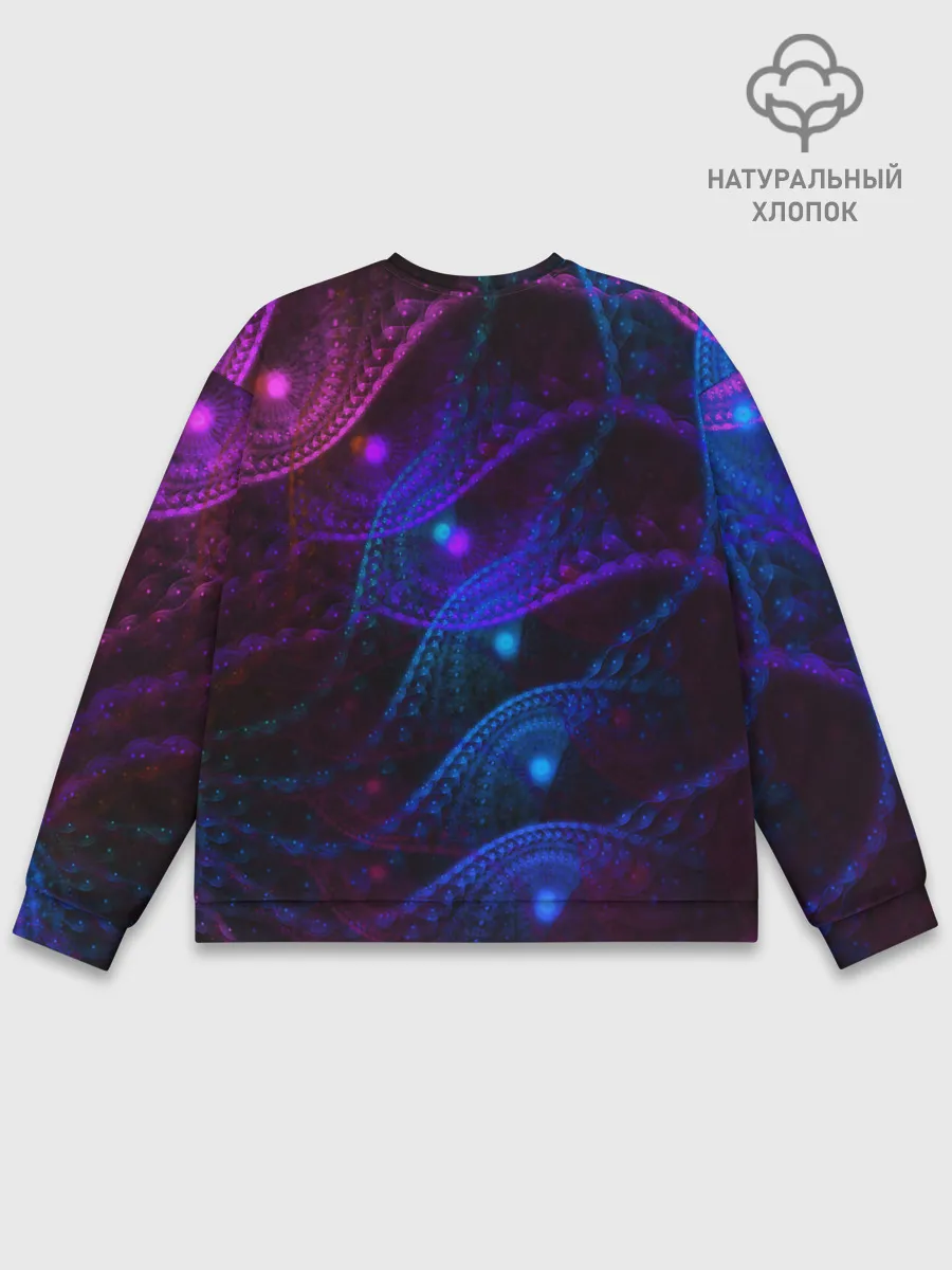 Мужской свитшот базовый / NEON FRACTAL