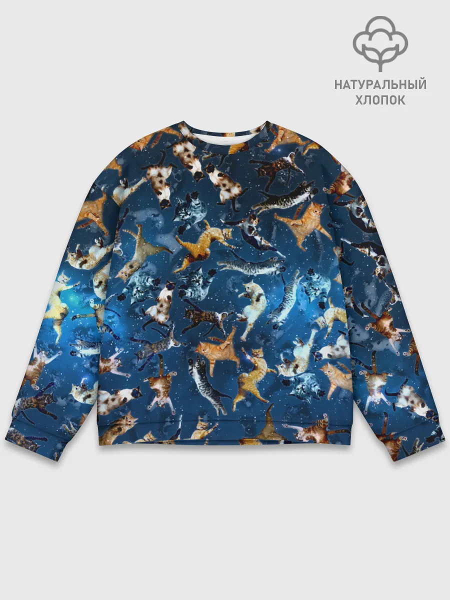 Мужской свитшот базовый / Космические коты