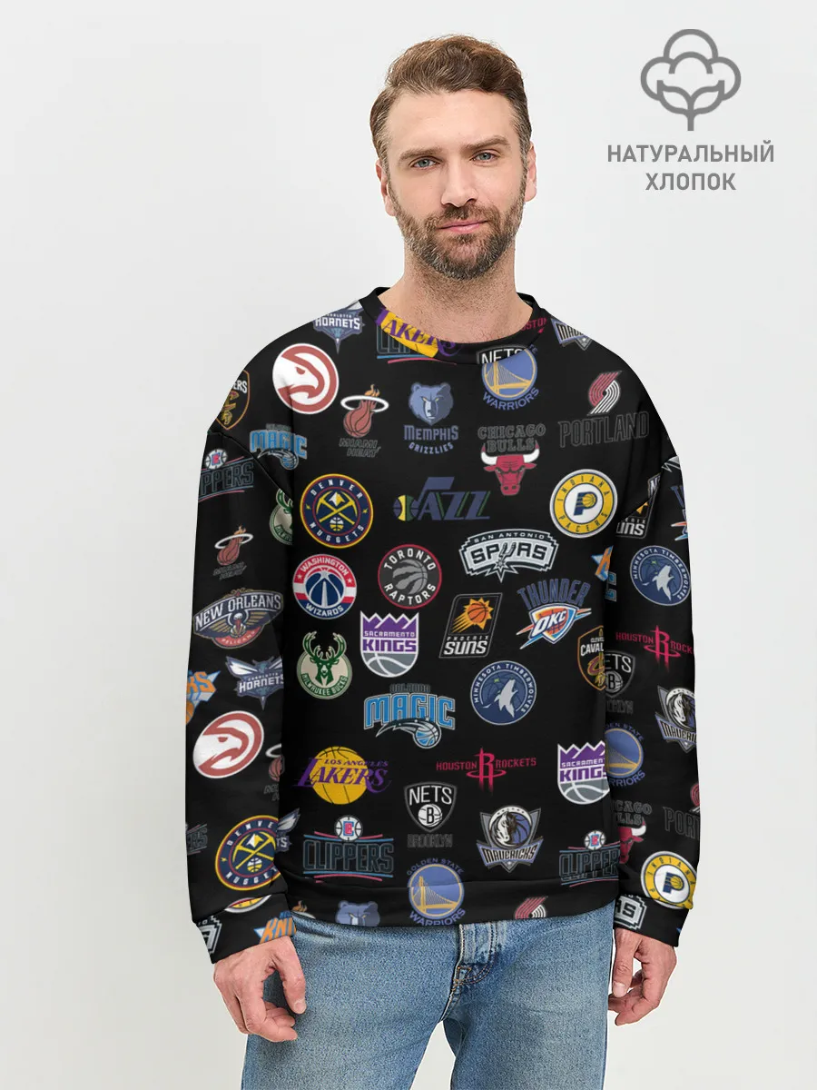 Мужской свитшот базовый / NBA Pattern | НБА Паттерн