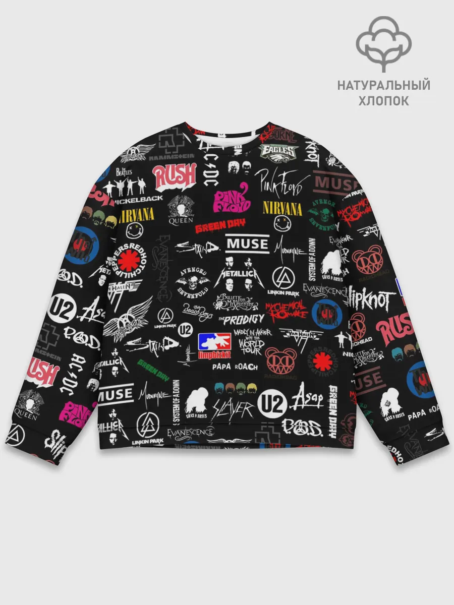 Мужской свитшот базовый / ЛОГОТИПЫ РОК ГРУПП | PATTERN