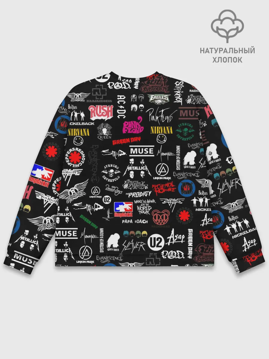 Мужской свитшот базовый / ЛОГОТИПЫ РОК ГРУПП | PATTERN