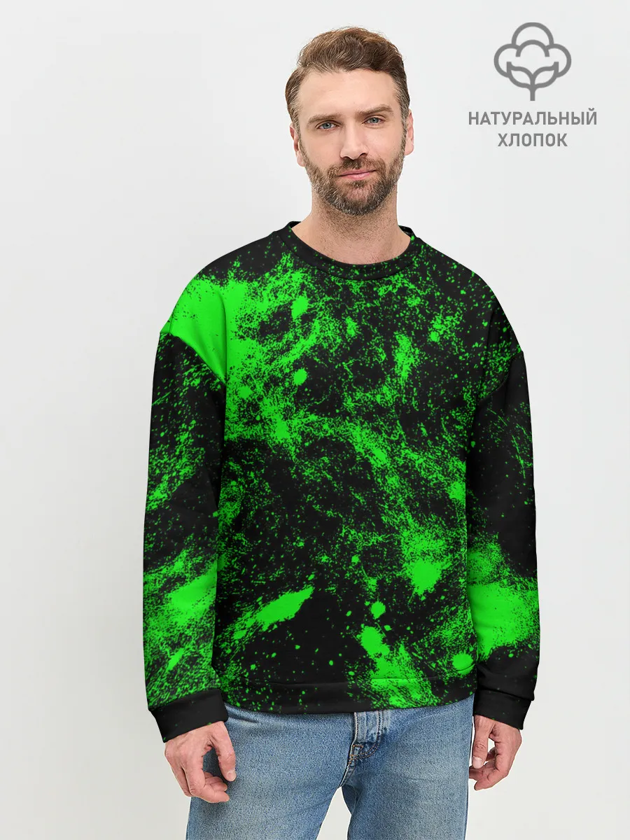Мужской свитшот базовый / Зелёная краска