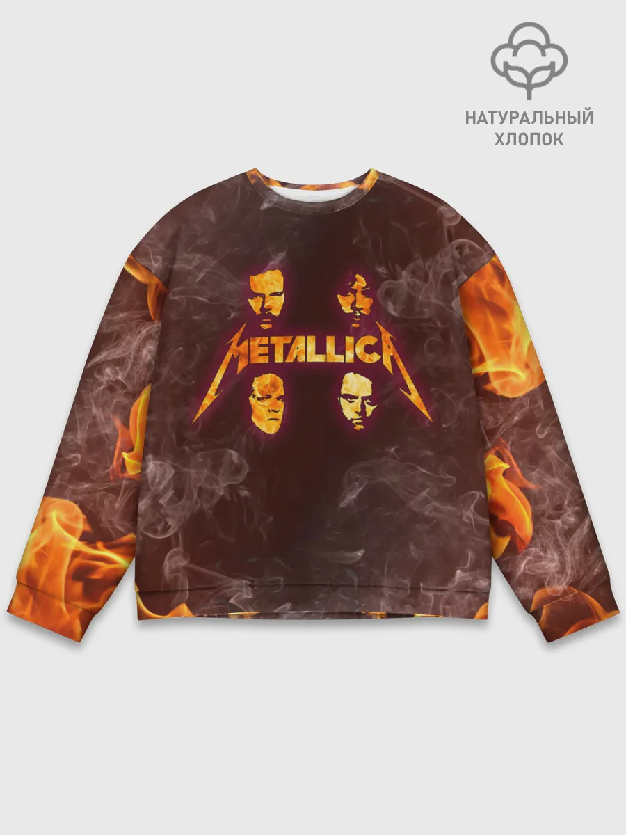 Мужской свитшот базовый / Metallica | Fire Rock
