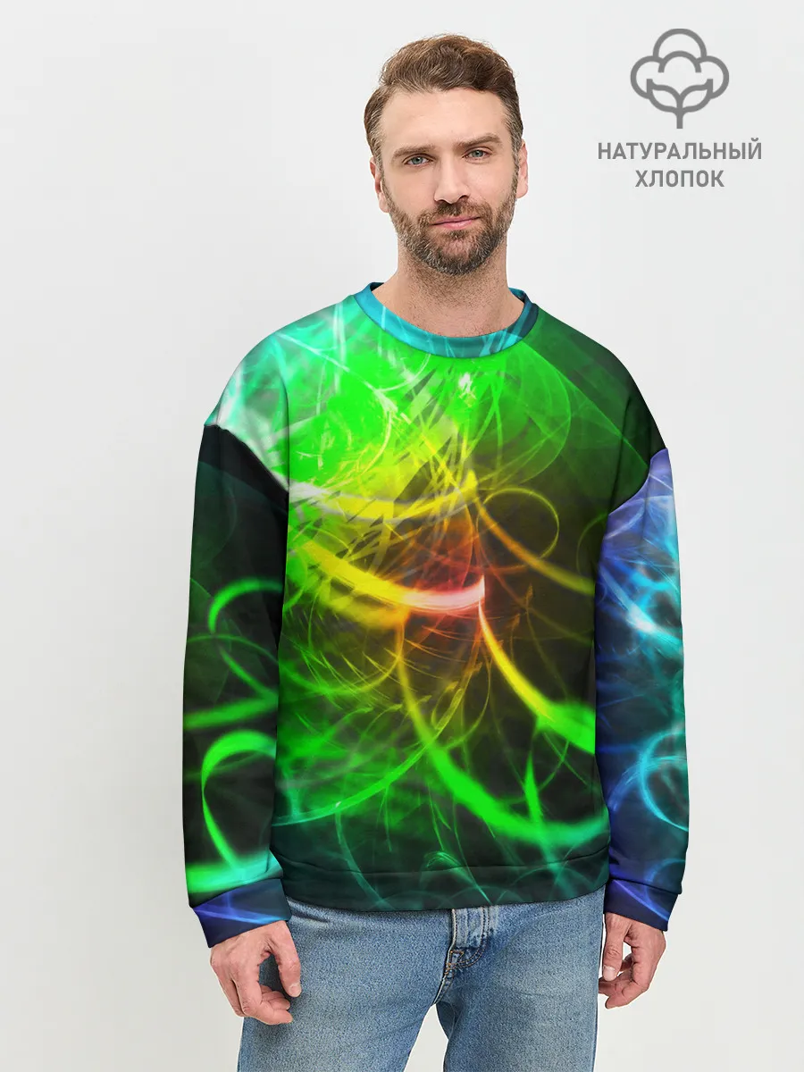 Мужской свитшот базовый / ЗЕЛЕНЫЙ НЕОН