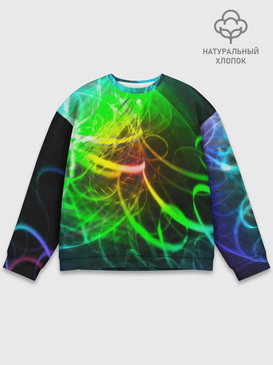 Мужской свитшот базовый / ЗЕЛЕНЫЙ НЕОН