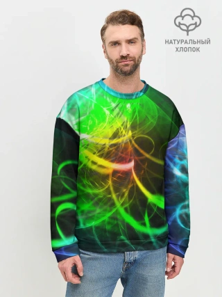 Мужской свитшот базовый / ЗЕЛЕНЫЙ НЕОН