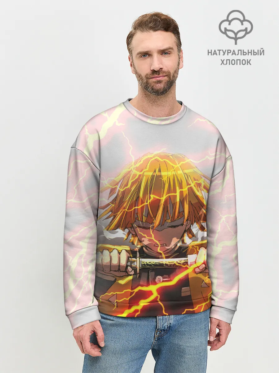 Мужской свитшот базовый / Kimetsu no yaiba достает меч