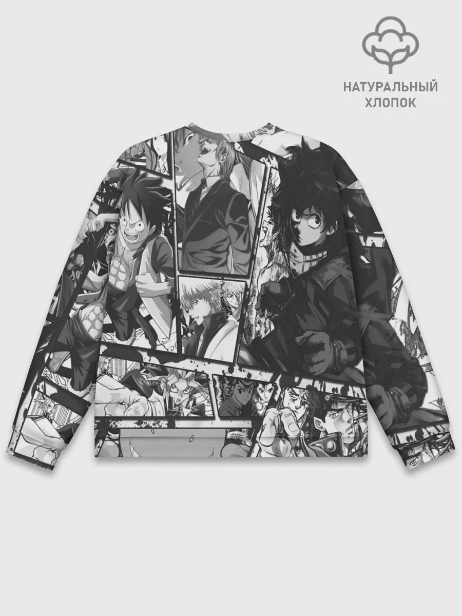 Мужской свитшот базовый / EPIC MAIN ANIME CHARACTERS 3D! monochome