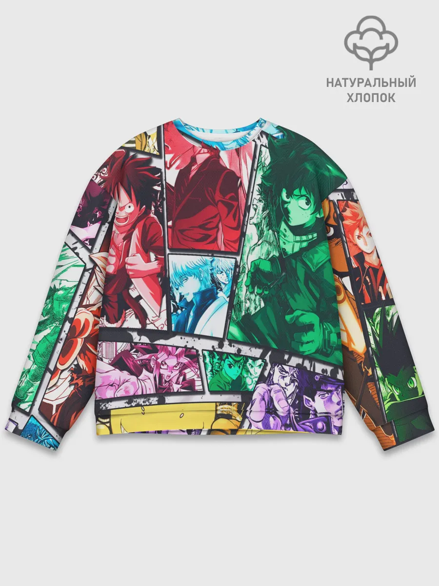 Мужской свитшот базовый / EPIC MAIN ANIME CHARACTERS 3D!