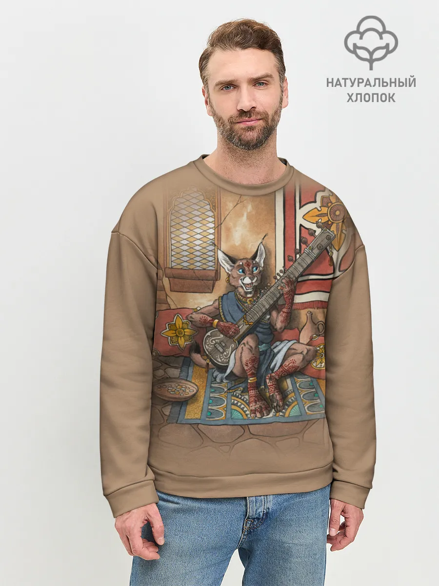 Мужской свитшот базовый / Кот музыкант #17