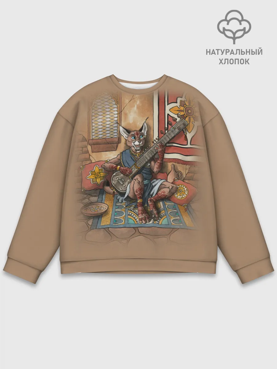 Мужской свитшот базовый / Кот музыкант #17